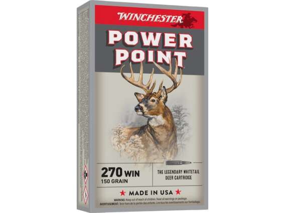 Winchester Power Point 270 Winchester Ammo 150 Grain Jacketed Soft Point