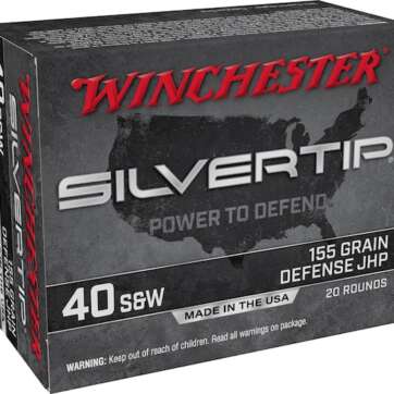 Winchester Silvertip Defense 40 S&W Ammo 155 Grain Winchester Silvertip Jacketed Hollow Point