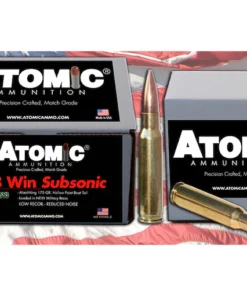 Atomic Ammunition Match Subsonic 308 Winchester Ammo 175 Grain Sierra MatchKing Jacketed Hollow Point Box of 100