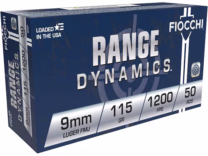 Fiocchi Training Dynamics 9mm Luger Ammo 115 Grain Full Metal Jacket
